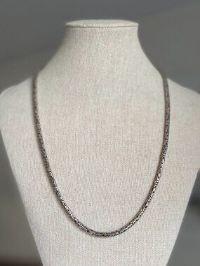 Vintage Sterling Byzantine Chain Necklace - 20" EVC